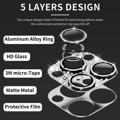 For iPhone 12 Pro / 12 Pro Max ENKAY Hat-Prince Blink Diamond Camera Lens Aluminium Alloy Tempered Glass Film, For iPhone 12 Pro