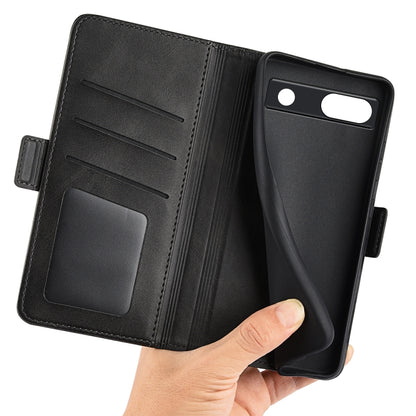 For Google Pixel 7a Dual-side Magnetic Buckle Leather Phone Case, For Google Pixel 7a