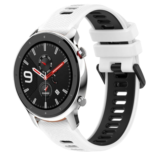 22MM Sports Two-Color Silicone Watch Band, For Amazfit GTR 4, For Amazfit GTR 4 Pro, For Amazfit GTR 3, For Amazfit GTR 3 Pro, For Amazfit GTR 2e, For Amazfit GTR 2, For Amazfit 3, For Amazfit GTR 47mm