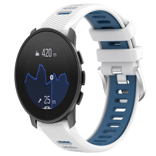 22mm Sports Two-Color Steel Buckle Silicone Watch Band, For SUUNTO 9 Peak Pro, For  SUUNTO 9 Peak, For SUUNTO 5 Peak