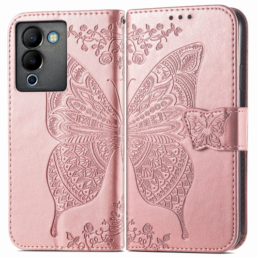 Butterfly Love Flower Embossed Leather Phone Case, For Infinix Note 12 G96, For Kyocera Android One S10, For OnePlus Ace 2, For Realme C55, For Tecno Pova Neo 5G, For ZTE Blade A52, For Samsung Galaxy A14 4G, For Samsung Galaxy A34 5G