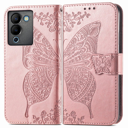 Butterfly Love Flower Embossed Leather Phone Case, For Infinix Note 12 G96, For OnePlus Ace 2, For Realme C55, For Tecno Pova Neo 5G, For ZTE Blade A52, For Samsung Galaxy A14 4G, For Samsung Galaxy A34 5G