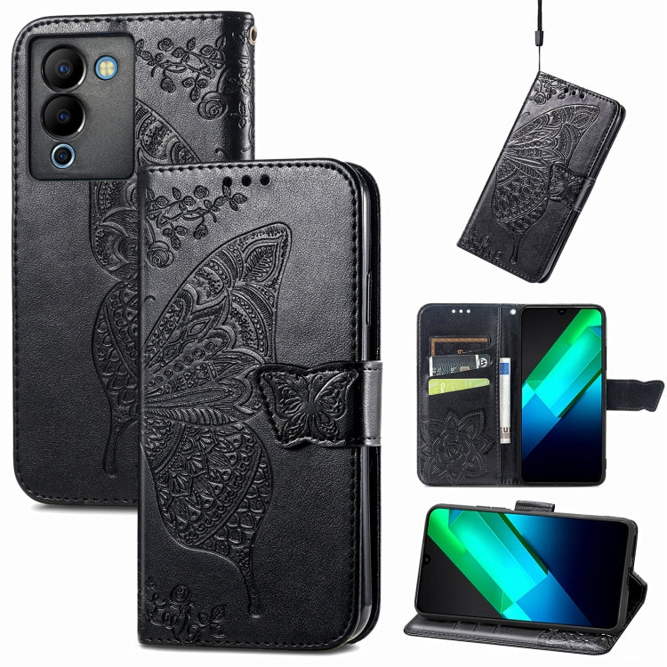 Butterfly Love Flower Embossed Leather Phone Case, For Infinix Note 12 G96, For OnePlus Ace 2, For Realme C55, For Tecno Pova Neo 5G, For ZTE Blade A52, For Samsung Galaxy A14 4G, For Samsung Galaxy A34 5G