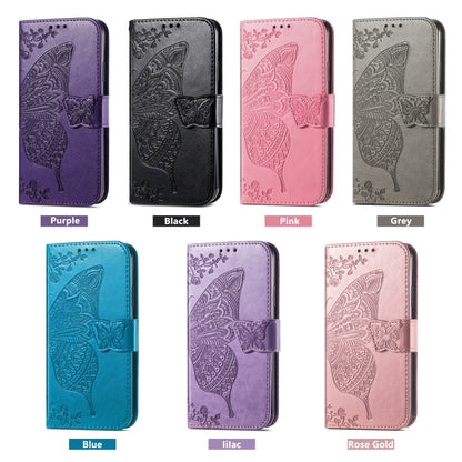 Butterfly Love Flower Embossed Leather Phone Case, For Infinix Note 12 G96, For Kyocera Android One S10, For OnePlus Ace 2, For Realme C55, For Tecno Pova Neo 5G, For ZTE Blade A52, For Samsung Galaxy A14 4G, For Samsung Galaxy A34 5G