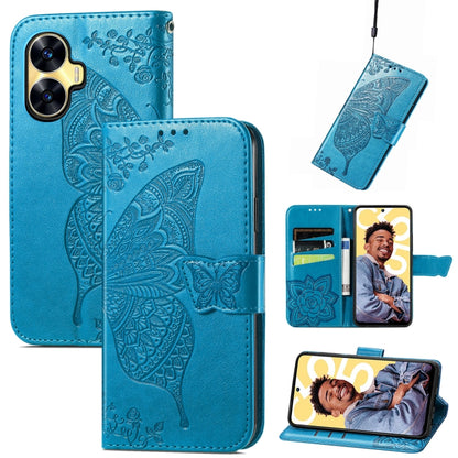 Butterfly Love Flower Embossed Leather Phone Case, For Infinix Note 12 G96, For OnePlus Ace 2, For Realme C55, For Tecno Pova Neo 5G, For ZTE Blade A52, For Samsung Galaxy A14 4G, For Samsung Galaxy A34 5G