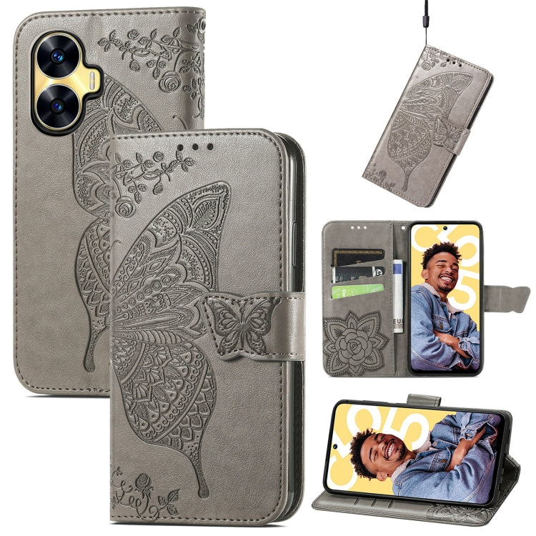 Butterfly Love Flower Embossed Leather Phone Case, For Infinix Note 12 G96, For Kyocera Android One S10, For OnePlus Ace 2, For Realme C55, For Tecno Pova Neo 5G, For ZTE Blade A52, For Samsung Galaxy A14 4G, For Samsung Galaxy A34 5G
