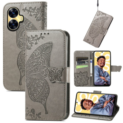 Butterfly Love Flower Embossed Leather Phone Case, For Infinix Note 12 G96, For Kyocera Android One S10, For OnePlus Ace 2, For Realme C55, For Tecno Pova Neo 5G, For ZTE Blade A52, For Samsung Galaxy A14 4G, For Samsung Galaxy A34 5G