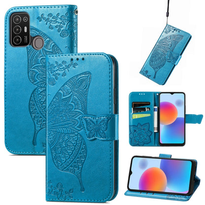 Butterfly Love Flower Embossed Leather Phone Case, For Infinix Note 12 G96, For Kyocera Android One S10, For OnePlus Ace 2, For Realme C55, For Tecno Pova Neo 5G, For ZTE Blade A52, For Samsung Galaxy A14 4G, For Samsung Galaxy A34 5G
