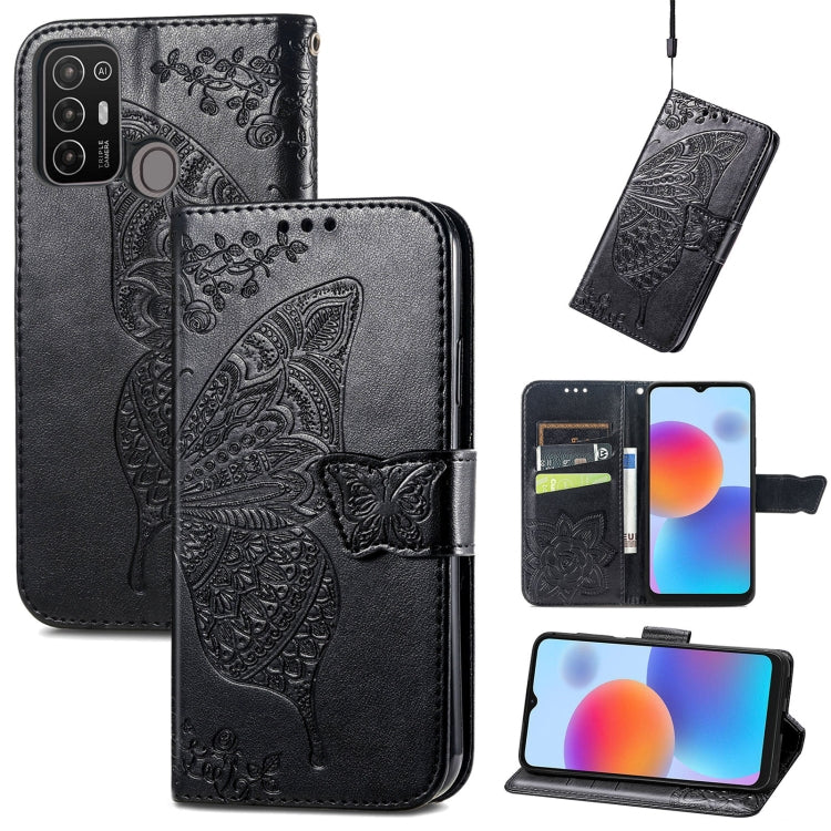 Butterfly Love Flower Embossed Leather Phone Case, For Infinix Note 12 G96, For Kyocera Android One S10, For OnePlus Ace 2, For Realme C55, For Tecno Pova Neo 5G, For ZTE Blade A52, For Samsung Galaxy A14 4G, For Samsung Galaxy A34 5G