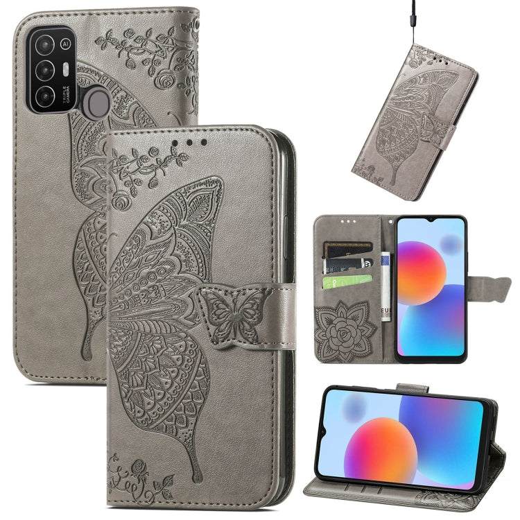 Butterfly Love Flower Embossed Leather Phone Case, For Infinix Note 12 G96, For Kyocera Android One S10, For OnePlus Ace 2, For Realme C55, For Tecno Pova Neo 5G, For ZTE Blade A52, For Samsung Galaxy A14 4G, For Samsung Galaxy A34 5G