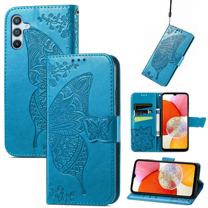Butterfly Love Flower Embossed Leather Phone Case, For Infinix Note 12 G96, For Kyocera Android One S10, For OnePlus Ace 2, For Realme C55, For Tecno Pova Neo 5G, For ZTE Blade A52, For Samsung Galaxy A14 4G, For Samsung Galaxy A34 5G