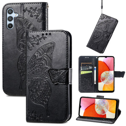 Butterfly Love Flower Embossed Leather Phone Case, For Infinix Note 12 G96, For Kyocera Android One S10, For OnePlus Ace 2, For Realme C55, For Tecno Pova Neo 5G, For ZTE Blade A52, For Samsung Galaxy A14 4G, For Samsung Galaxy A34 5G