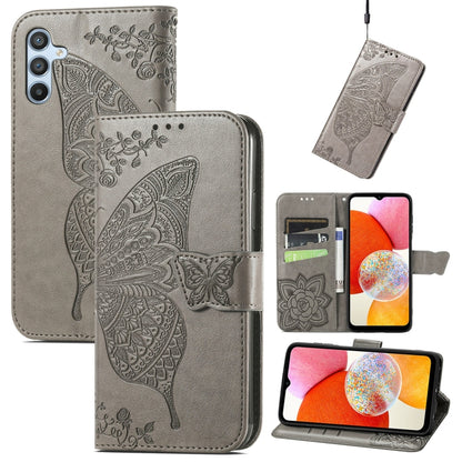 Butterfly Love Flower Embossed Leather Phone Case, For Infinix Note 12 G96, For Kyocera Android One S10, For OnePlus Ace 2, For Realme C55, For Tecno Pova Neo 5G, For ZTE Blade A52, For Samsung Galaxy A14 4G, For Samsung Galaxy A34 5G