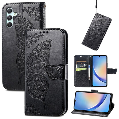 Butterfly Love Flower Embossed Leather Phone Case, For Infinix Note 12 G96, For Kyocera Android One S10, For OnePlus Ace 2, For Realme C55, For Tecno Pova Neo 5G, For ZTE Blade A52, For Samsung Galaxy A14 4G, For Samsung Galaxy A34 5G