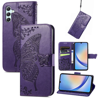 Butterfly Love Flower Embossed Leather Phone Case, For Infinix Note 12 G96, For Kyocera Android One S10, For OnePlus Ace 2, For Realme C55, For Tecno Pova Neo 5G, For ZTE Blade A52, For Samsung Galaxy A14 4G, For Samsung Galaxy A34 5G