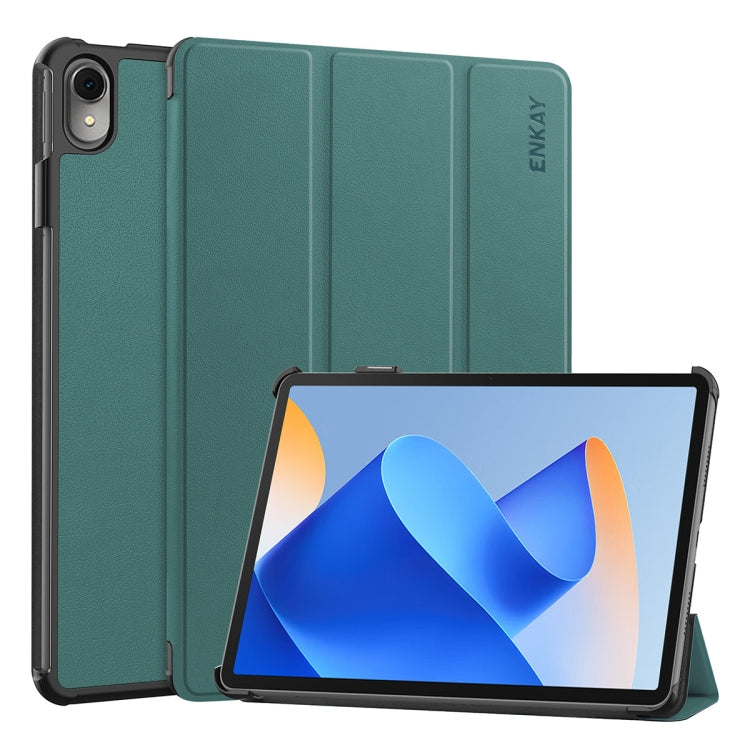 For Huawei MatePad 11 2023 ENKAY Tri-fold Custer Texture Leather Stand Smart Case, For Huawei MatePad 11 2023