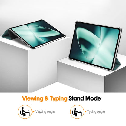 For OnePlus Pad / OPPO Pad 2 ENKAY Tri-fold Custer Texture Leather Stand Smart Case, For OnePlus Pad / OPPO Pad 2