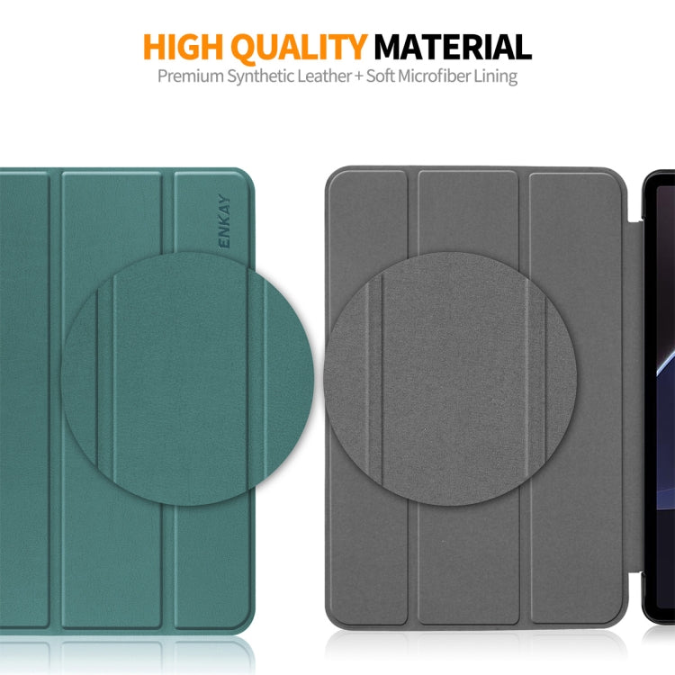 For OnePlus Pad / OPPO Pad 2 ENKAY Tri-fold Custer Texture Leather Stand Smart Case, For OnePlus Pad / OPPO Pad 2