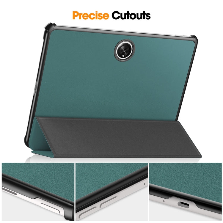 For OnePlus Pad / OPPO Pad 2 ENKAY Tri-fold Custer Texture Leather Stand Smart Case, For OnePlus Pad / OPPO Pad 2