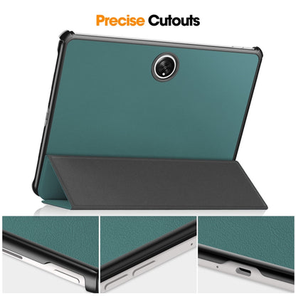 For OnePlus Pad / OPPO Pad 2 ENKAY Tri-fold Custer Texture Leather Stand Smart Case, For OnePlus Pad / OPPO Pad 2