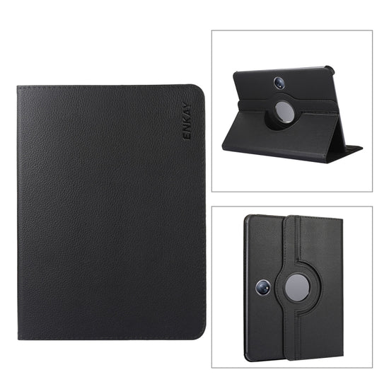 Für OnePlus Pad / OPPO Pad 2 ENKAY 360-Grad-drehbare Stand-Litschi-Leder Smart Tablet Hülle, Für OnePlus Pad / OPPO Pad 2