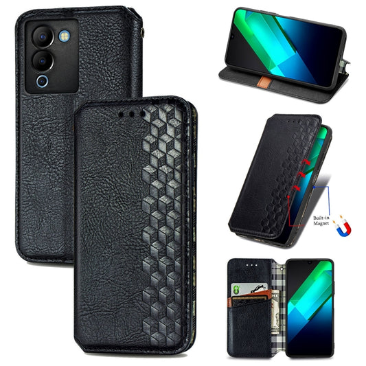 Cubic Grid Pressed Magnetic Leather Phone Case, For Infinix Note 12 G96, For Kyocera Android One S10, For OnePlus Ace 2, For Realme C55, For Tecno Pova Neo 5G, For vivo S15e, For ZTE Blade A52, For Samsung Galaxy A14 4G, For Samsung Galaxy A34 5G