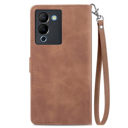 Embossed Flower Zipper Leather Phone Case, For Infinix Note 12 G96, For OnePlus Ace 2, For Tecno Pova Neo 5G, For vivo S15e, For ZTE Blade A52, For Samsung Galaxy A14 4G, For Samsung Galaxy A34 5G