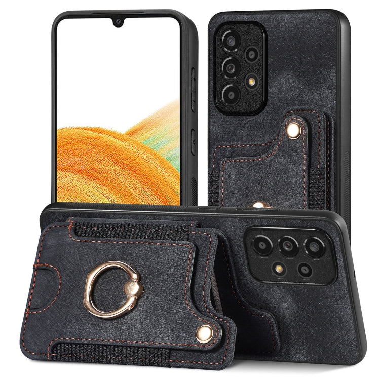 Retro Skin-feel Ring Multi-card Wallet Phone Case, For Samsung Galaxy S23+ 5G, For Samsung Galaxy S23 Ultra 5G, For Samsung Galaxy S22+ 5G, For Samsung Galaxy S22 Ultra 5G, For Samsung Galaxy S21 5G, For Samsung Galaxy S21+ 5G                          ...