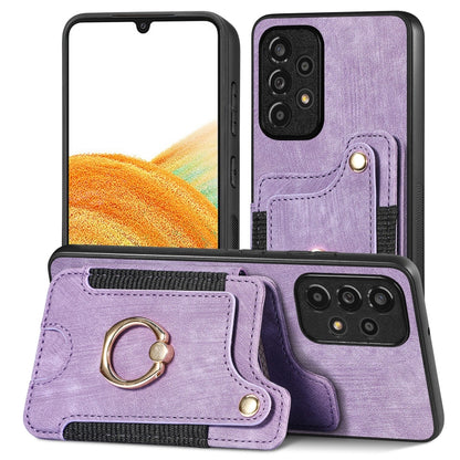 Retro Skin-feel Ring Multi-card Wallet Phone Case, For Samsung Galaxy S23+ 5G, For Samsung Galaxy S23 Ultra 5G, For Samsung Galaxy S22+ 5G, For Samsung Galaxy S22 Ultra 5G, For Samsung Galaxy S21 5G, For Samsung Galaxy S21+ 5G                          ...