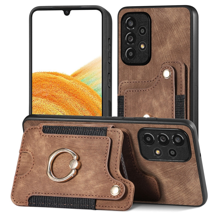 Retro Skin-feel Ring Multi-card Wallet Phone Case, For Samsung Galaxy S23+ 5G, For Samsung Galaxy S23 Ultra 5G, For Samsung Galaxy S22+ 5G, For Samsung Galaxy S22 Ultra 5G, For Samsung Galaxy S21 5G, For Samsung Galaxy S21+ 5G                          ...
