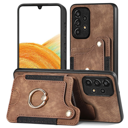 Retro Skin-feel Ring Multi-card Wallet Phone Case, For Samsung Galaxy S23+ 5G, For Samsung Galaxy S23 Ultra 5G, For Samsung Galaxy S22+ 5G, For Samsung Galaxy S22 Ultra 5G, For Samsung Galaxy S21 5G, For Samsung Galaxy S21+ 5G                          ...