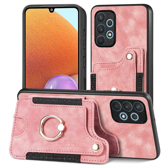Retro Skin-feel Ring Multi-card Wallet Phone Case, For Samsung Galaxy A32 4G, For Samsung Galaxy A21s, For Samsung Galaxy A04, For Realme C35