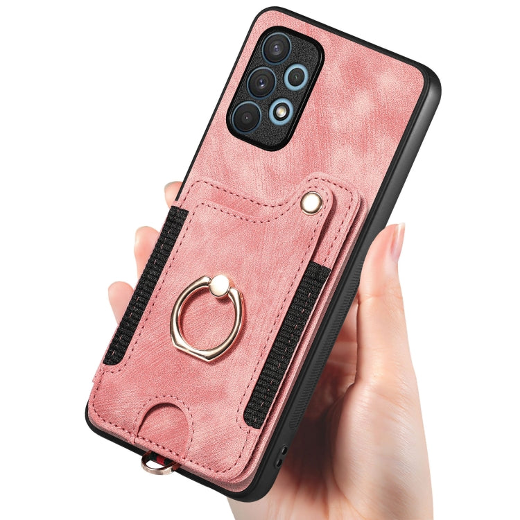 Retro Skin-feel Ring Multi-card Wallet Phone Case, For Samsung Galaxy A32 4G, For Samsung Galaxy A21s, For Samsung Galaxy A04, For Realme C35
