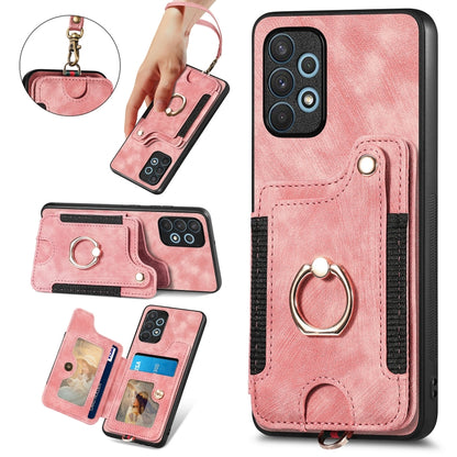 Retro Skin-feel Ring Multi-card Wallet Phone Case, For Samsung Galaxy A32 4G, For Samsung Galaxy A21s, For Samsung Galaxy A04, For Realme C35