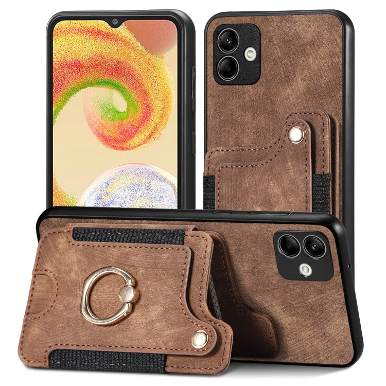 Retro Skin-feel Ring Multi-card Wallet Phone Case, For Samsung Galaxy A32 4G, For Samsung Galaxy A21s, For Samsung Galaxy A04, For Realme C35