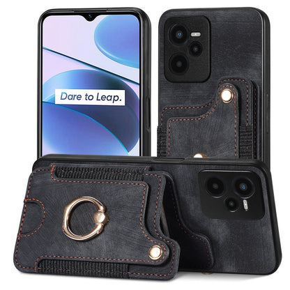 Retro Skin-feel Ring Multi-card Wallet Phone Case, For Samsung Galaxy A32 4G, For Samsung Galaxy A21s, For Samsung Galaxy A04, For Realme C35