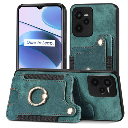 Retro Skin-feel Ring Multi-card Wallet Phone Case, For Samsung Galaxy A32 4G, For Samsung Galaxy A21s, For Samsung Galaxy A04, For Realme C35