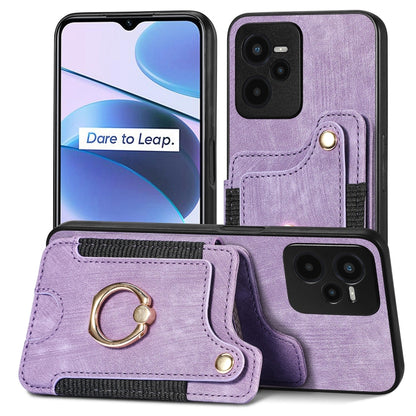 Retro Skin-feel Ring Multi-card Wallet Phone Case, For Samsung Galaxy A32 4G, For Samsung Galaxy A21s, For Samsung Galaxy A04, For Realme C35