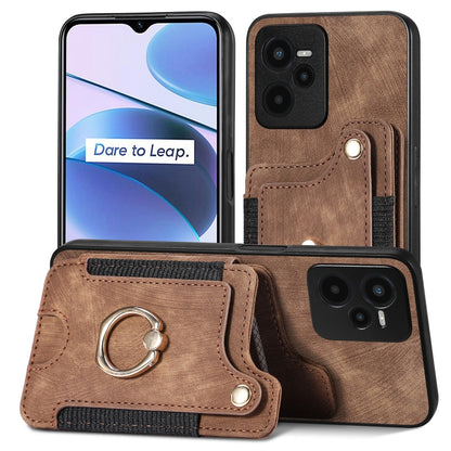 Retro Skin-feel Ring Multi-card Wallet Phone Case, For Samsung Galaxy A32 4G, For Samsung Galaxy A21s, For Samsung Galaxy A04, For Realme C35
