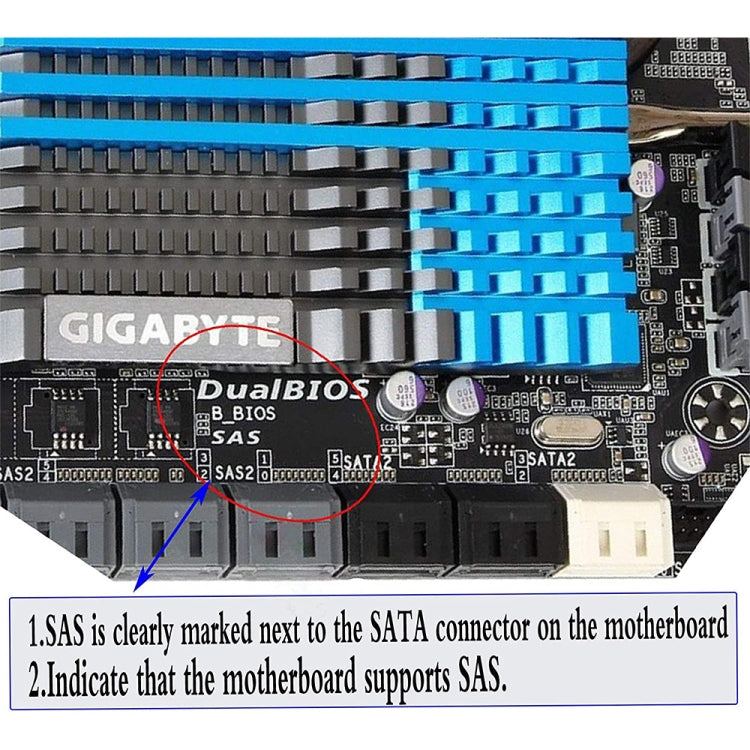 JUNSUNMAY SAS 22 Pin to 7 Pin + 15 Pin SATA Hard Disk Drive Raid Adapter
