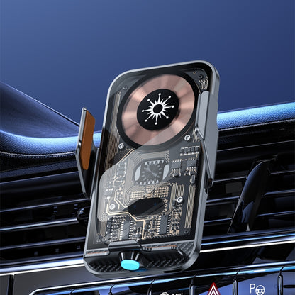 C11 Auto-Open 15W Transparentes Kfz-Ladegerät, Typ-C, kabellos, C11 (Grau), C11 (Blau), C11 (Gold)