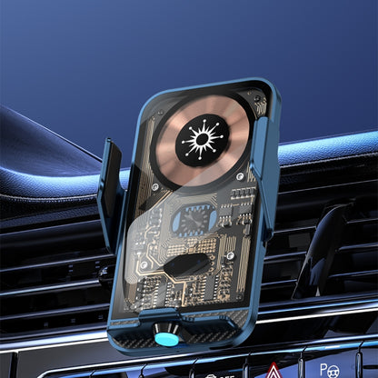 C11 Auto-Open 15W Transparentes Kfz-Ladegerät, Typ-C, kabellos, C11 (Grau), C11 (Blau), C11 (Gold)