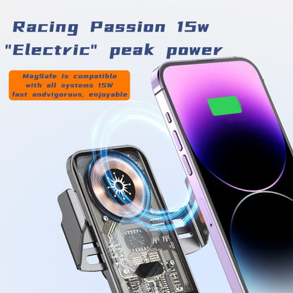 C11 Car 15W Automatically Open Transparent Type-C Wireless Charger Stand