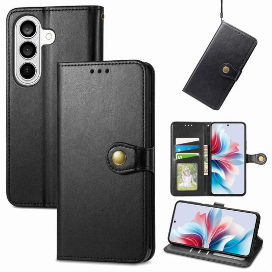 Retro Solid Color Buckle Leather Phone Case, For Samsung Galaxy S26+ 5G, For Samsung Galaxy S26 Ultra 5G, For Samsung Galaxy S26 5G, For Samsung Galaxy A27 5G, For Samsung Galaxy S25 5G, For Samsung Galaxy S25+ 5G, For Samsung Galaxy S25 Ultra 5G      ...