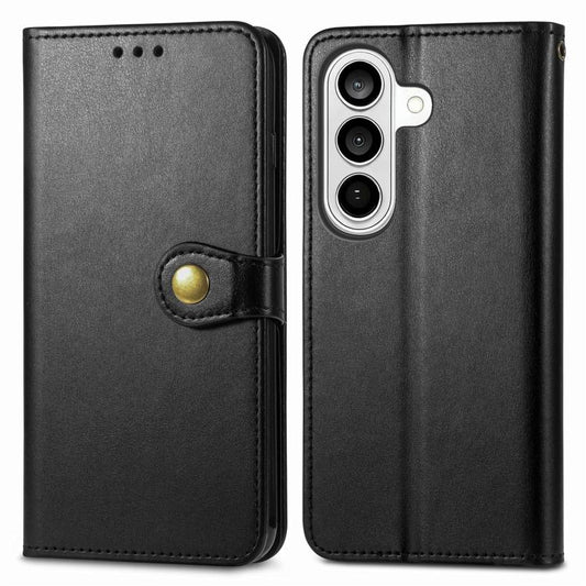 Retro Solid Color Buckle Leather Phone Case, For Samsung Galaxy S26+ 5G, For Samsung Galaxy S26 Ultra 5G, For Samsung Galaxy S26 5G, For Samsung Galaxy A27 5G, For Samsung Galaxy S25 5G, For Samsung Galaxy S25+ 5G, For Samsung Galaxy S25 Ultra 5G      ...