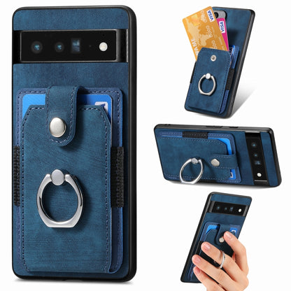 Retro Skin-feel Ring Card Wallet Phone Case, For Google Pixel 6 Pro, For Google Pixel 6, For Google Pixel 7 Pro, For Google Pixel 7, For Xiaomi Poco X5 Pro, For Xiaomi Redmi 9A