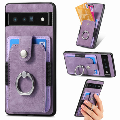 Retro Skin-feel Ring Card Wallet Phone Case, For Google Pixel 6 Pro, For Google Pixel 6, For Google Pixel 7 Pro, For Google Pixel 7, For Xiaomi Poco X5 Pro, For Xiaomi Redmi 9A