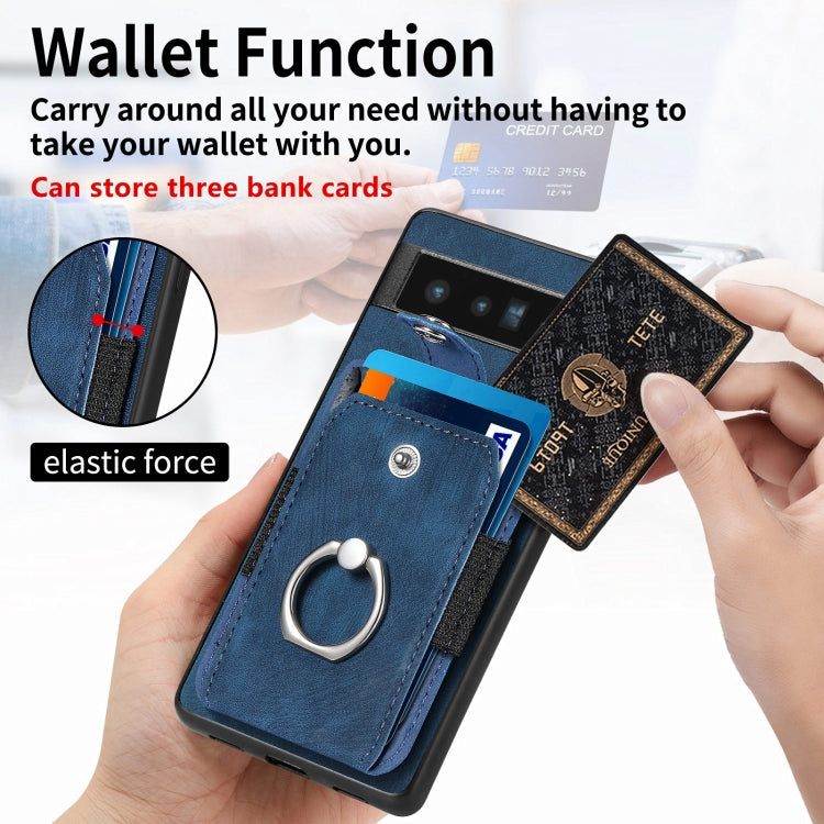 Retro Skin-feel Ring Card Wallet Phone Case, For Google Pixel 6 Pro, For Google Pixel 6, For Google Pixel 7 Pro, For Google Pixel 7, For Xiaomi Poco X5 Pro, For Xiaomi Redmi 9A