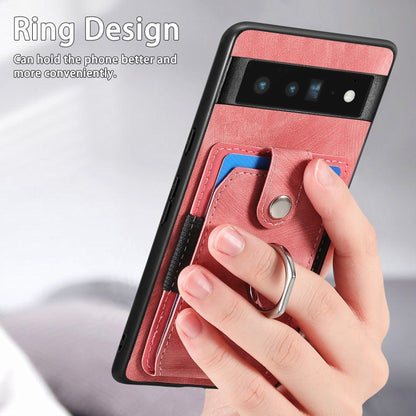 Retro Skin-feel Ring Card Wallet Phone Case, For Google Pixel 6 Pro, For Google Pixel 6, For Google Pixel 7 Pro, For Google Pixel 7, For Xiaomi Poco X5 Pro, For Xiaomi Redmi 9A