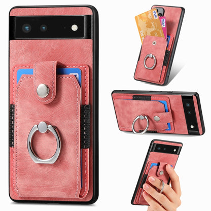 Retro Skin-feel Ring Card Wallet Phone Case, For Google Pixel 6 Pro, For Google Pixel 6, For Google Pixel 7 Pro, For Google Pixel 7, For Xiaomi Poco X5 Pro, For Xiaomi Redmi 9A